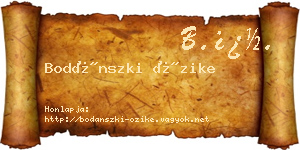 Bodánszki Őzike névjegykártya